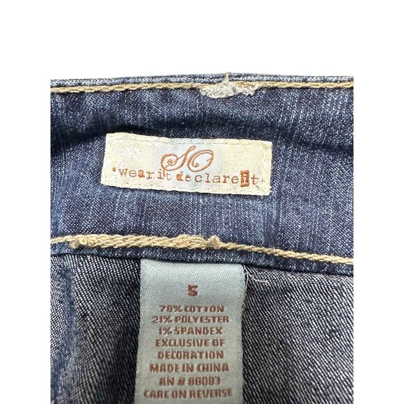 Y2K SO Wear It Declare It Denim Mini Skirt Size 5 - Picture 4 of 8